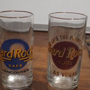 Hard Rock Cafe Shot Glass Set - Vancouver & Las Vegas